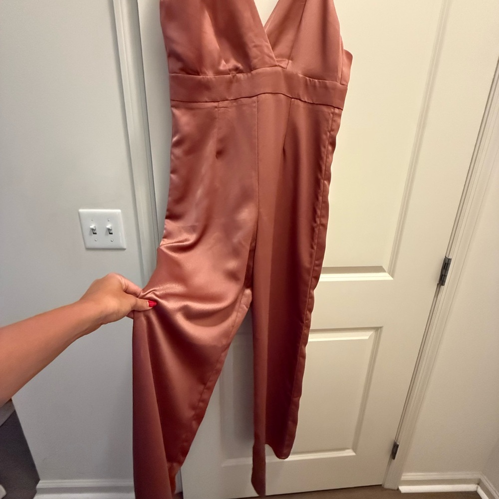 Brand New - re:named Satin Jumpsuit in Blush